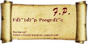 Fülöp Pongrác névjegykártya