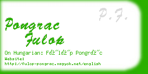 pongrac fulop business card